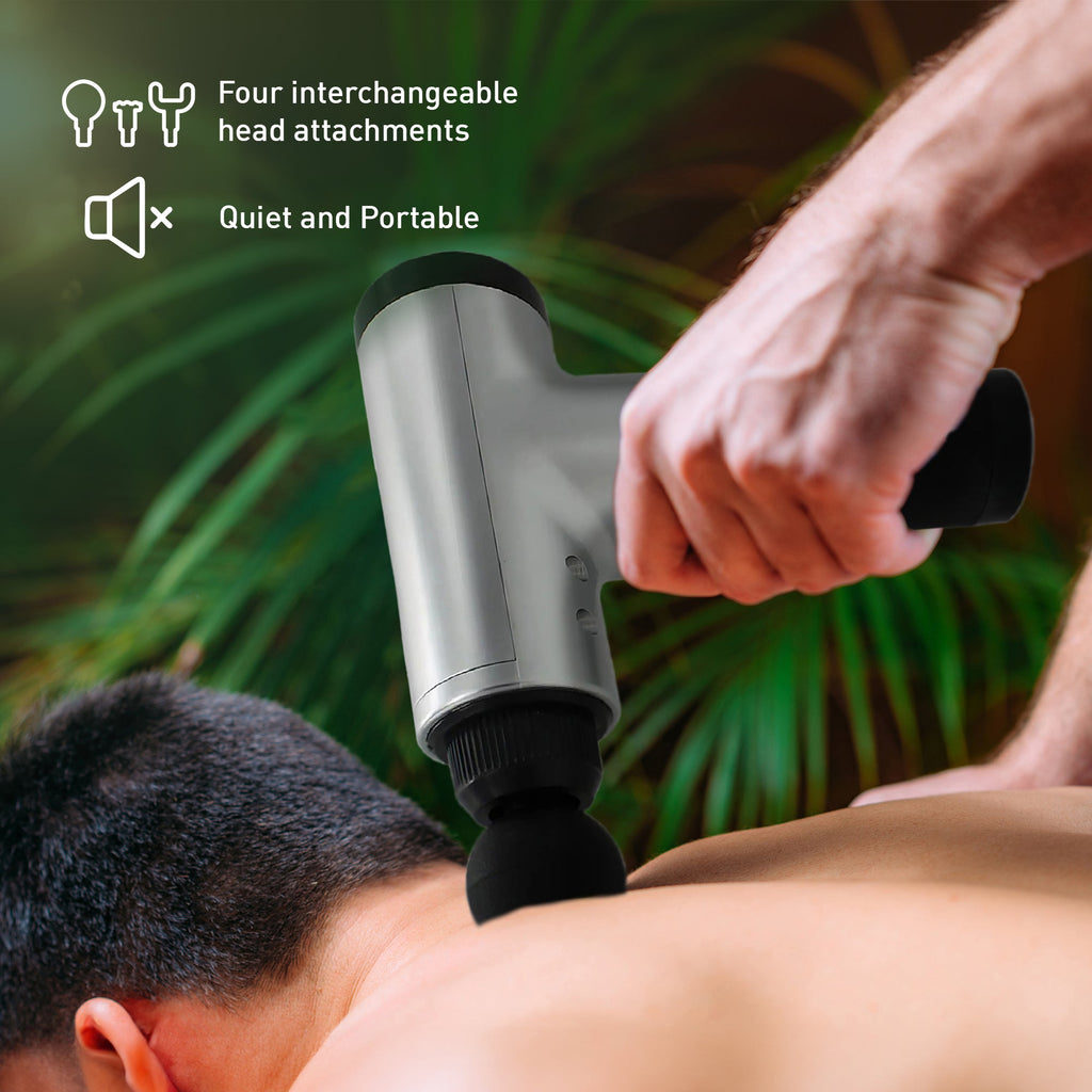 Posture Corrector & Percussion Massage Gun Bundle – Back Brace + 6-Speed Massager
