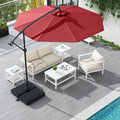 10 Ft Patio Umbrella Offset Cantilever Umbrella with 40 Solar Powered Lights-Turquoise