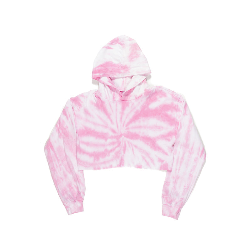 Women's Cropped Tie Dye Hoodie - Trendy Streetwear
