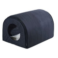 Heated Outdoor Cat House with Warm Padded Bed - Black