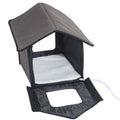 Heated Outdoor Cat House with Lamb Wool Bed - Brown