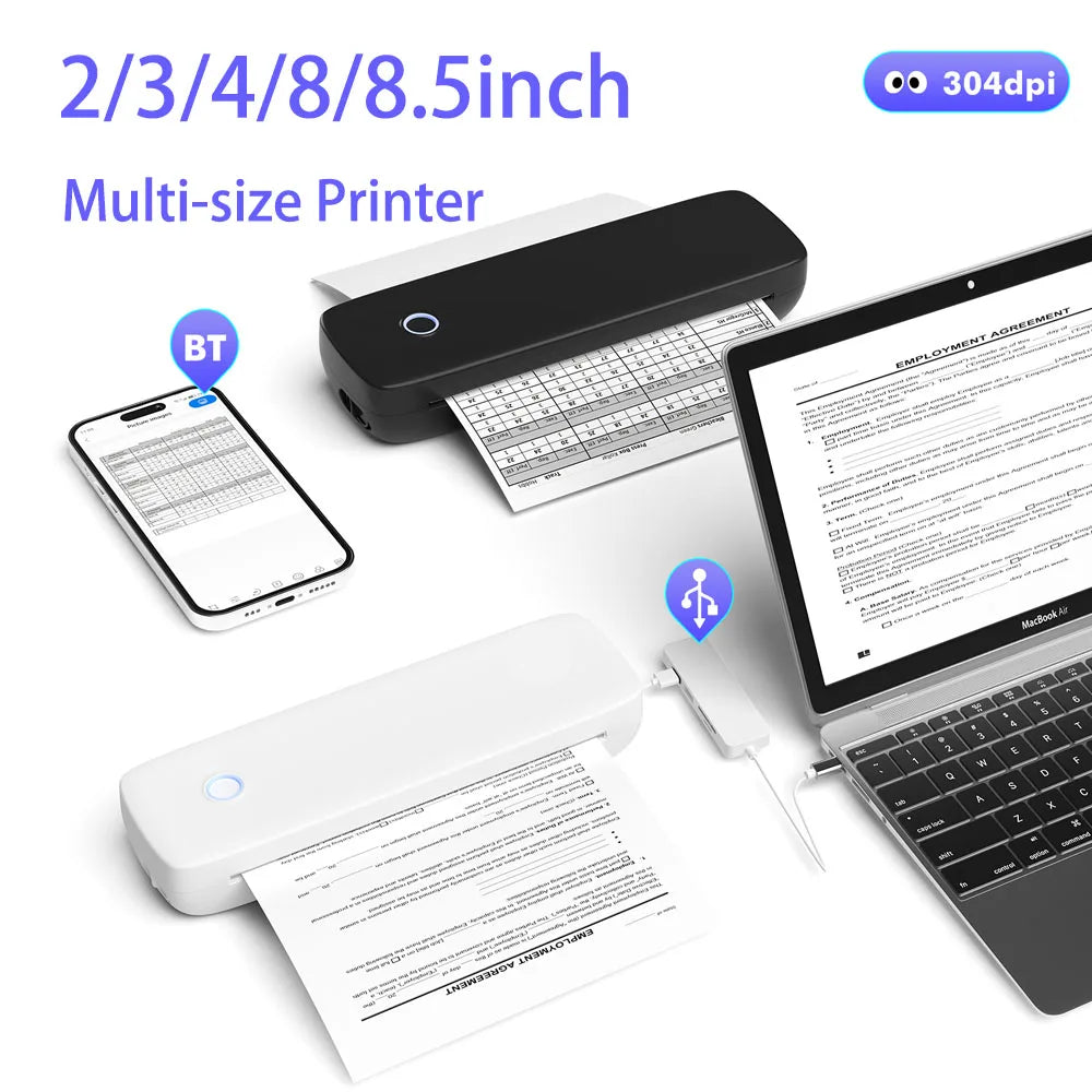A4 Wireless Thermal Printer – Portable USB & WiFi Printer for Home & Office