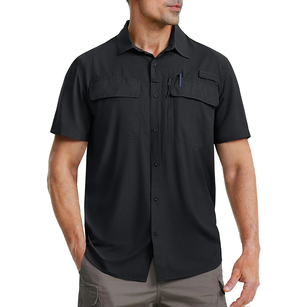 TACVASEN UPF 50+ Short Sleeve Fishing & Hiking Shirt