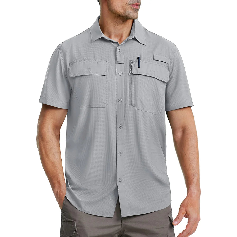 TACVASEN UPF 50+ Short Sleeve Fishing & Hiking Shirt