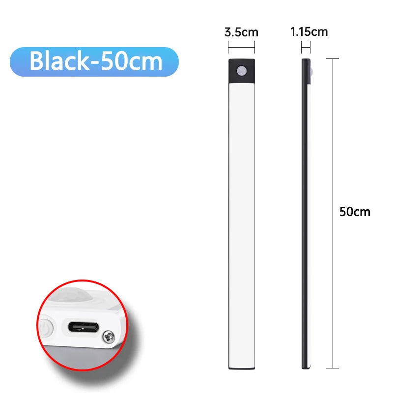 USB Rechargeable Motion Sensor LED Night Light – Under Cabinet, Closet & Wardrobe