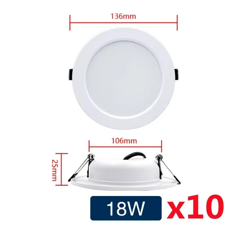 LED Downlight 10-Pack - White Recessed Ceiling Lights