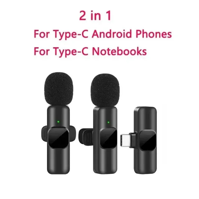 Wireless Lavalier Microphone – Clip-On Lav Mic for iPhone, Android & USB-C