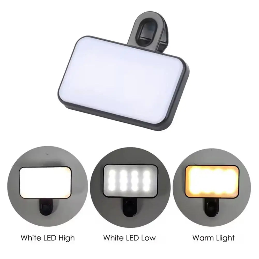 Pocket LED Selfie Light – Clip-On Ring Light for iPhone, Android & Tablets