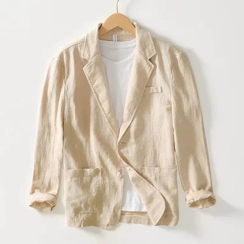 Men's Linen Blazer - Lightweight Summer Business Jacket