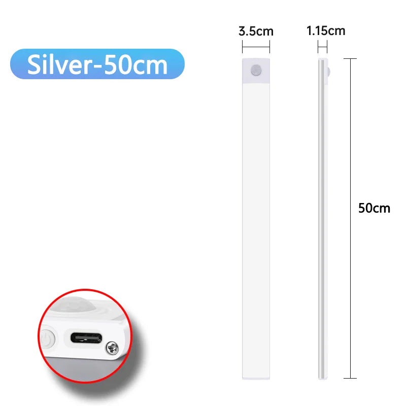 USB Rechargeable Motion Sensor LED Night Light – Under Cabinet, Closet & Wardrobe
