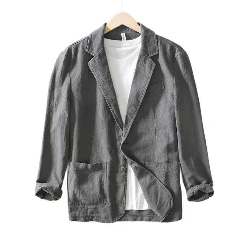 Men's Linen Blazer - Lightweight Summer Business Jacket
