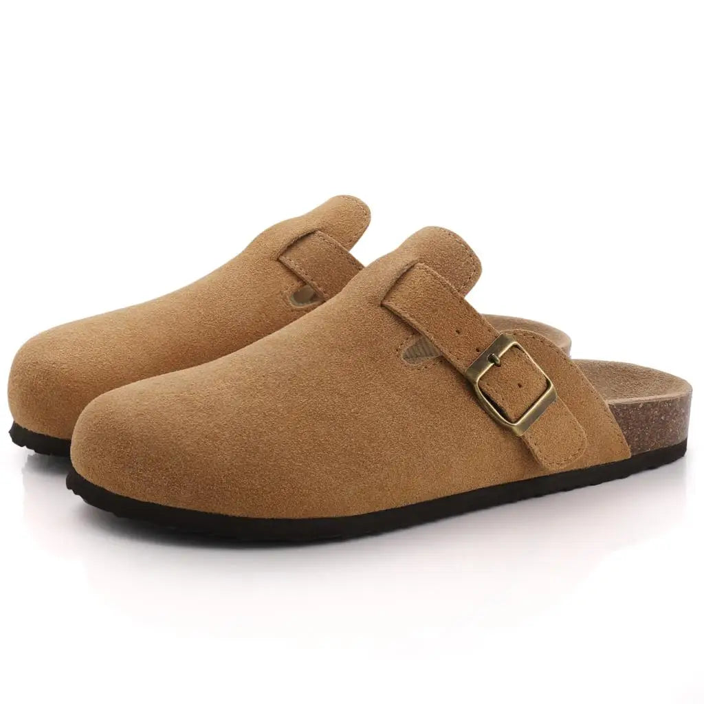 Comwarm Suede Mules - Cork Insole Clogs with Arch Support (Unisex)