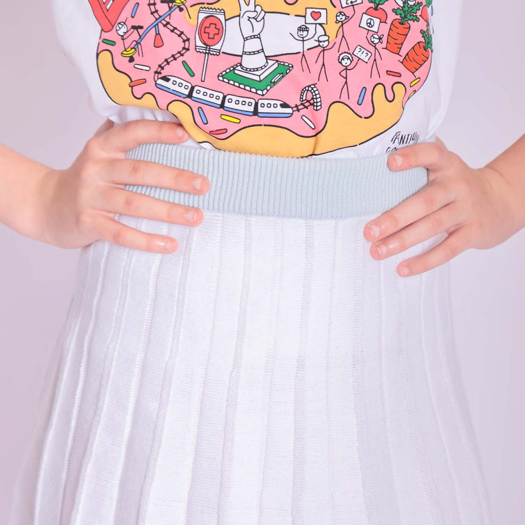 Girls Organic Cotton Tennis Skirt – A-Line Pleated, Elastic Waist | Sizes 2–12 Years