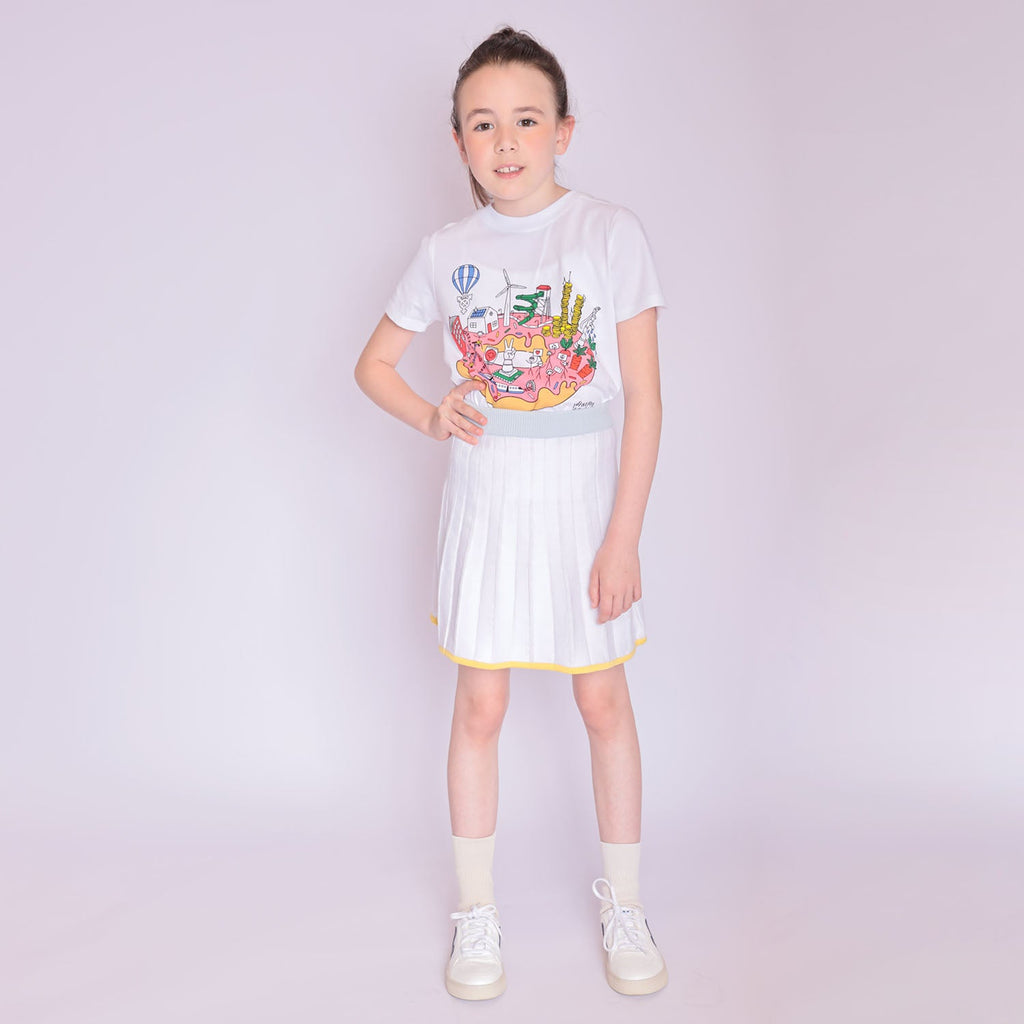 Girls Organic Cotton Tennis Skirt – A-Line Pleated, Elastic Waist | Sizes 2–12 Years