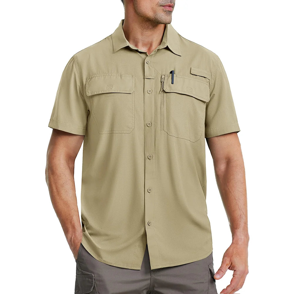 TACVASEN UPF 50+ Short Sleeve Fishing & Hiking Shirt