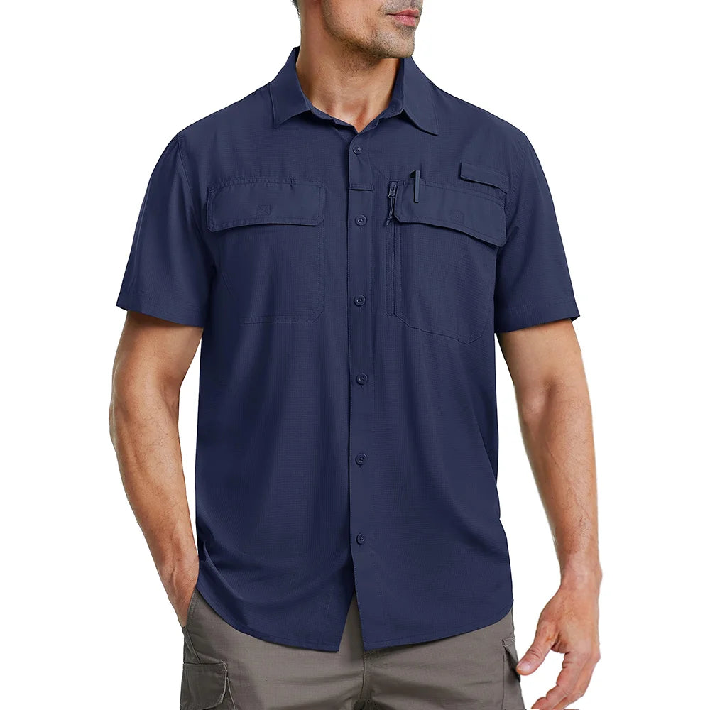 TACVASEN UPF 50+ Short Sleeve Fishing & Hiking Shirt
