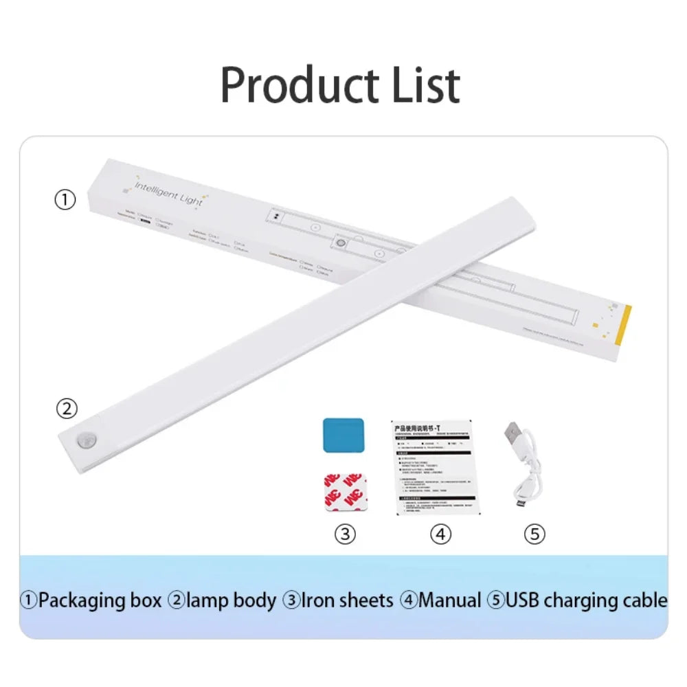 USB Rechargeable Motion Sensor LED Night Light – Under Cabinet, Closet & Wardrobe