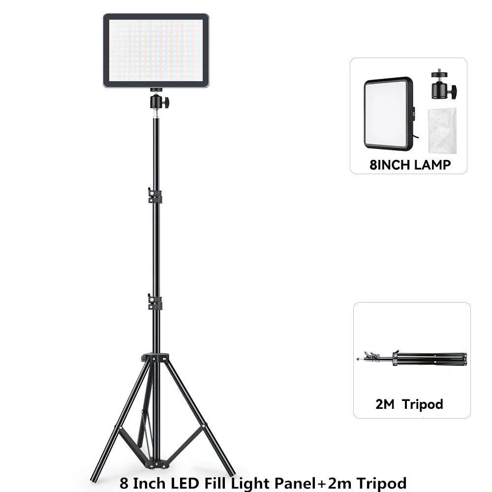 LED Video Panel Light - 8/12 Inch Photography Lighting