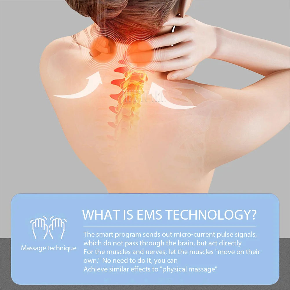 EMS Neck Massager – Smart Electric Cervical Pain Relief with TENS Therapy