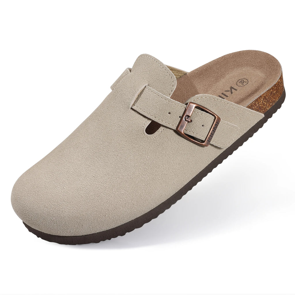 Comwarm Suede Mules - Cork Insole Clogs with Arch Support (Unisex)