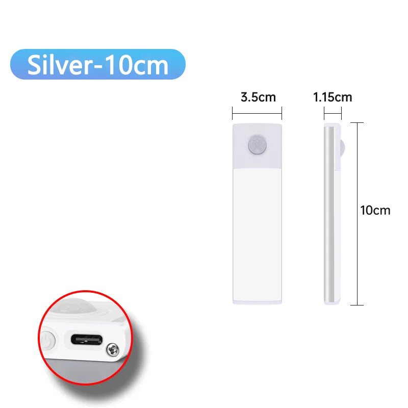 USB Rechargeable Motion Sensor LED Night Light – Under Cabinet, Closet & Wardrobe