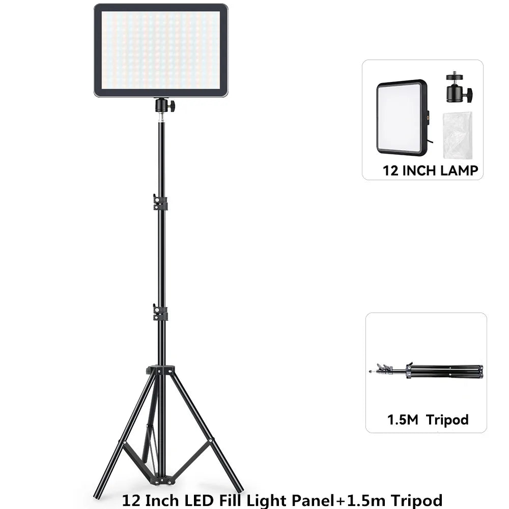LED Video Panel Light - 8/12 Inch Photography Lighting