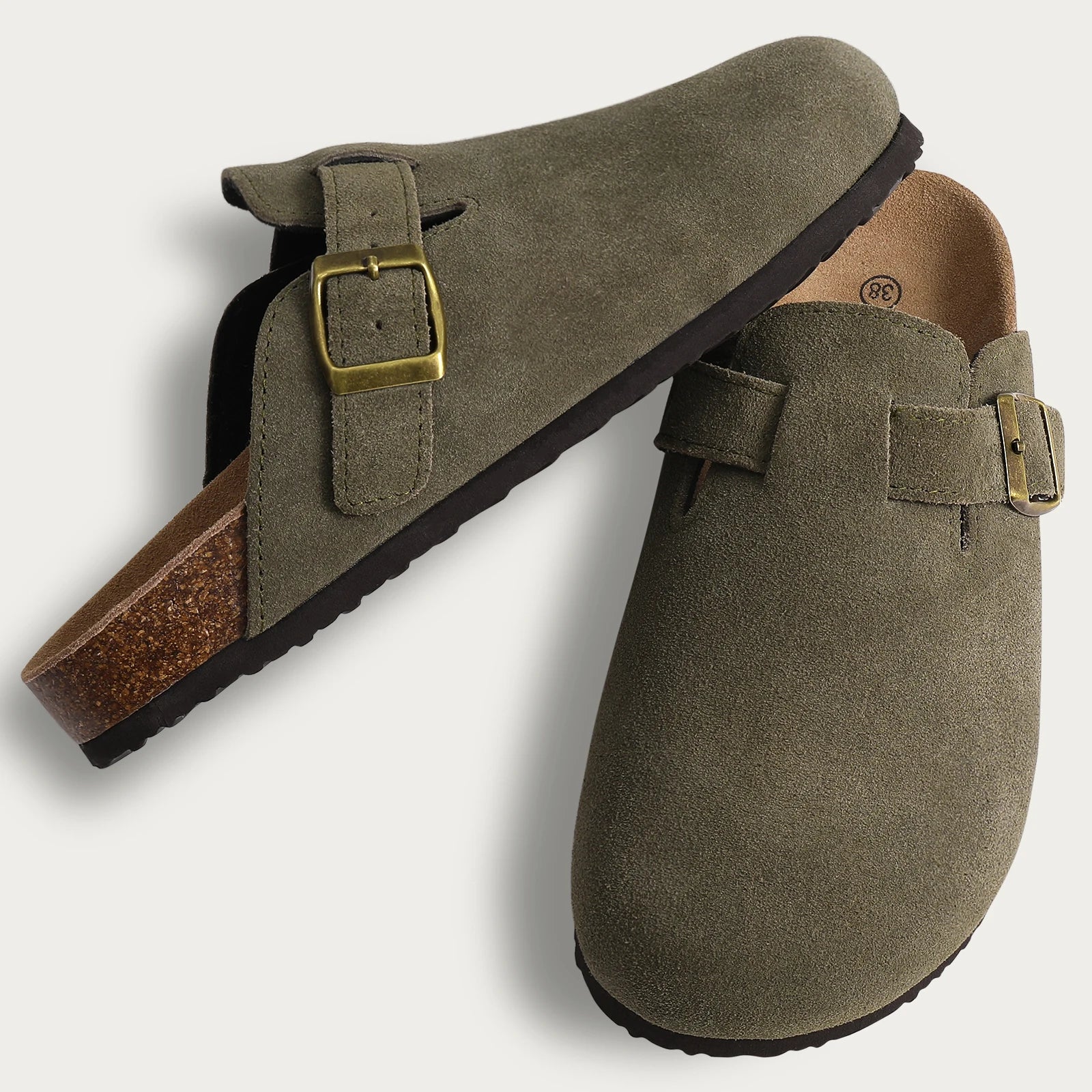Comwarm Suede Mules - Cork Insole Clogs with Arch Support (Unisex)