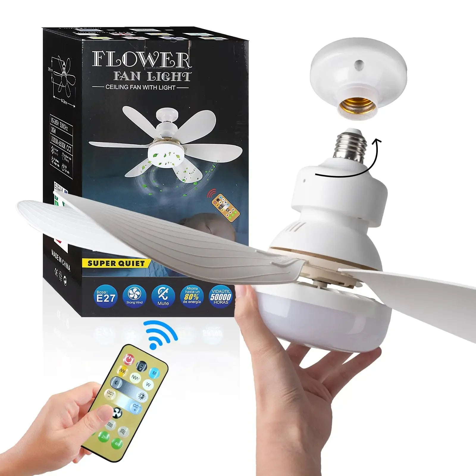 52cm LED Ceiling Fan with Light - 40W E27 Remote Control