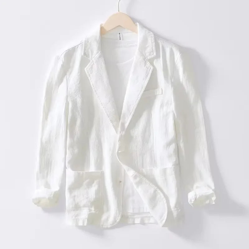 Men's Linen Blazer - Lightweight Summer Business Jacket