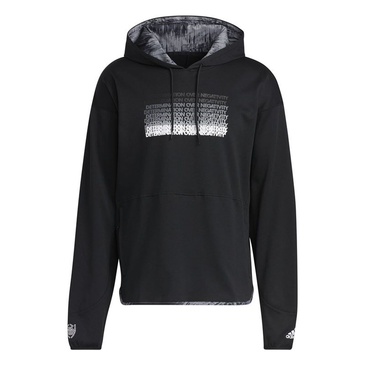 Adidas Men’s Hoodie – Classic Black Cotton-Blend Sweatshirt