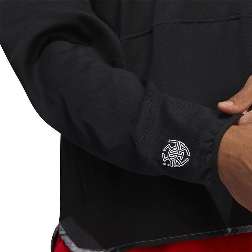 Adidas Men’s Hoodie – Classic Black Cotton-Blend Sweatshirt