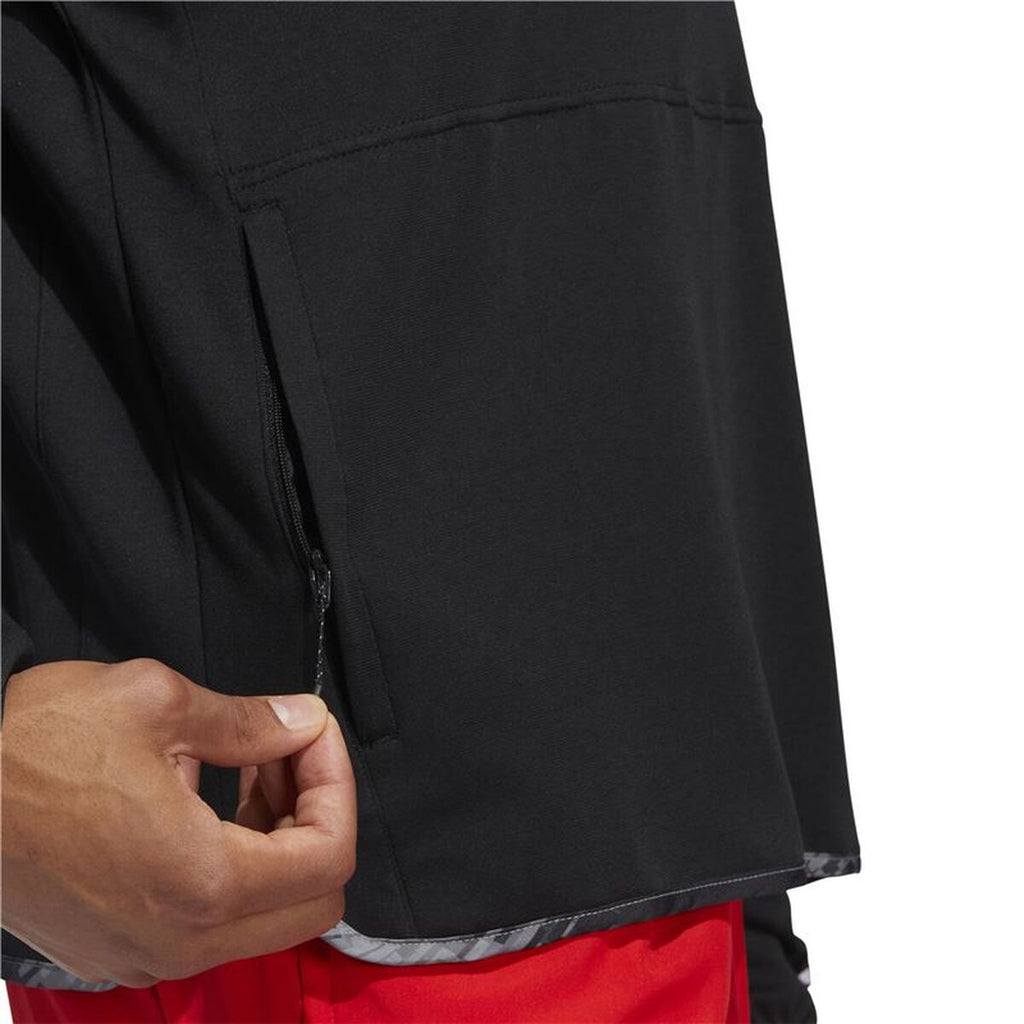 Adidas Men’s Hoodie – Classic Black Cotton-Blend Sweatshirt