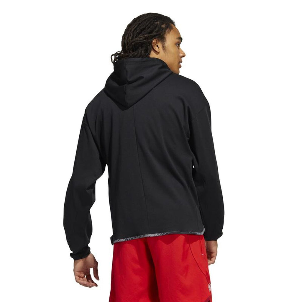 Adidas Men’s Hoodie – Classic Black Cotton-Blend Sweatshirt
