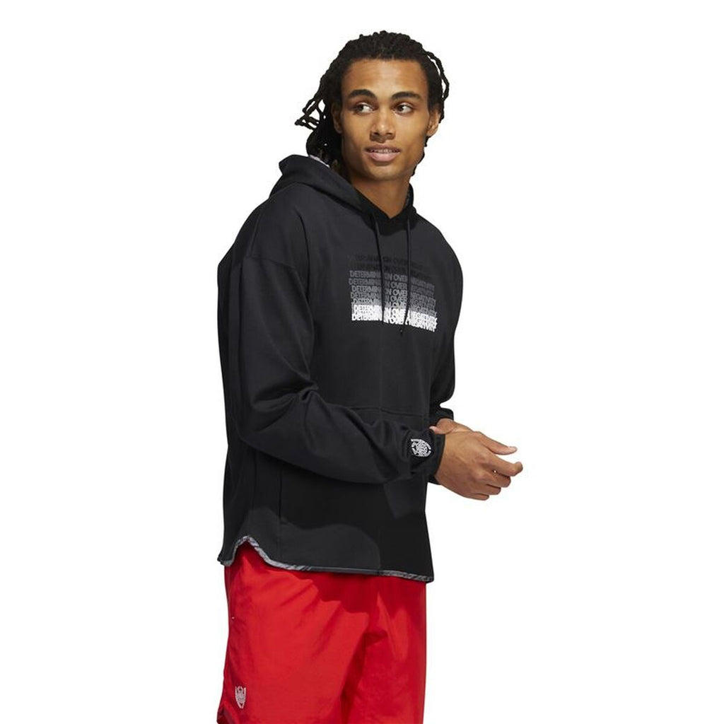 Adidas Men’s Hoodie – Classic Black Cotton-Blend Sweatshirt