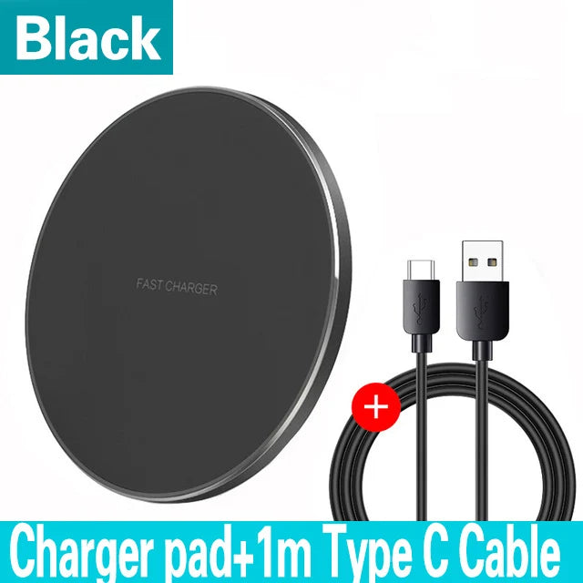 Fast Wireless Charger Pad – Qi Charging Station for iPhone & Samsung