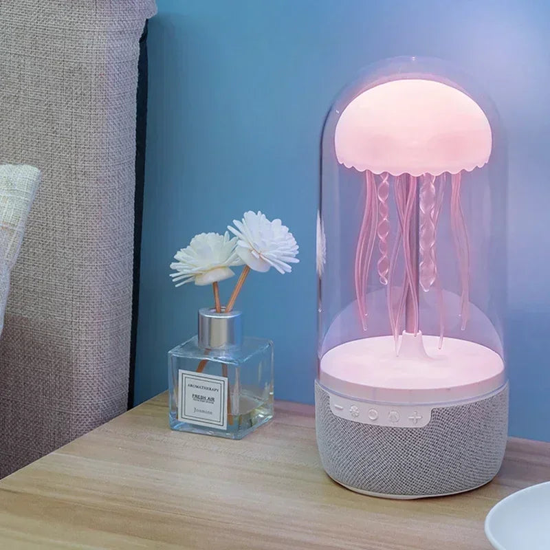 Jellyfish Lamp Bluetooth Speaker - Colorful LED Light & HiFi Stereo
