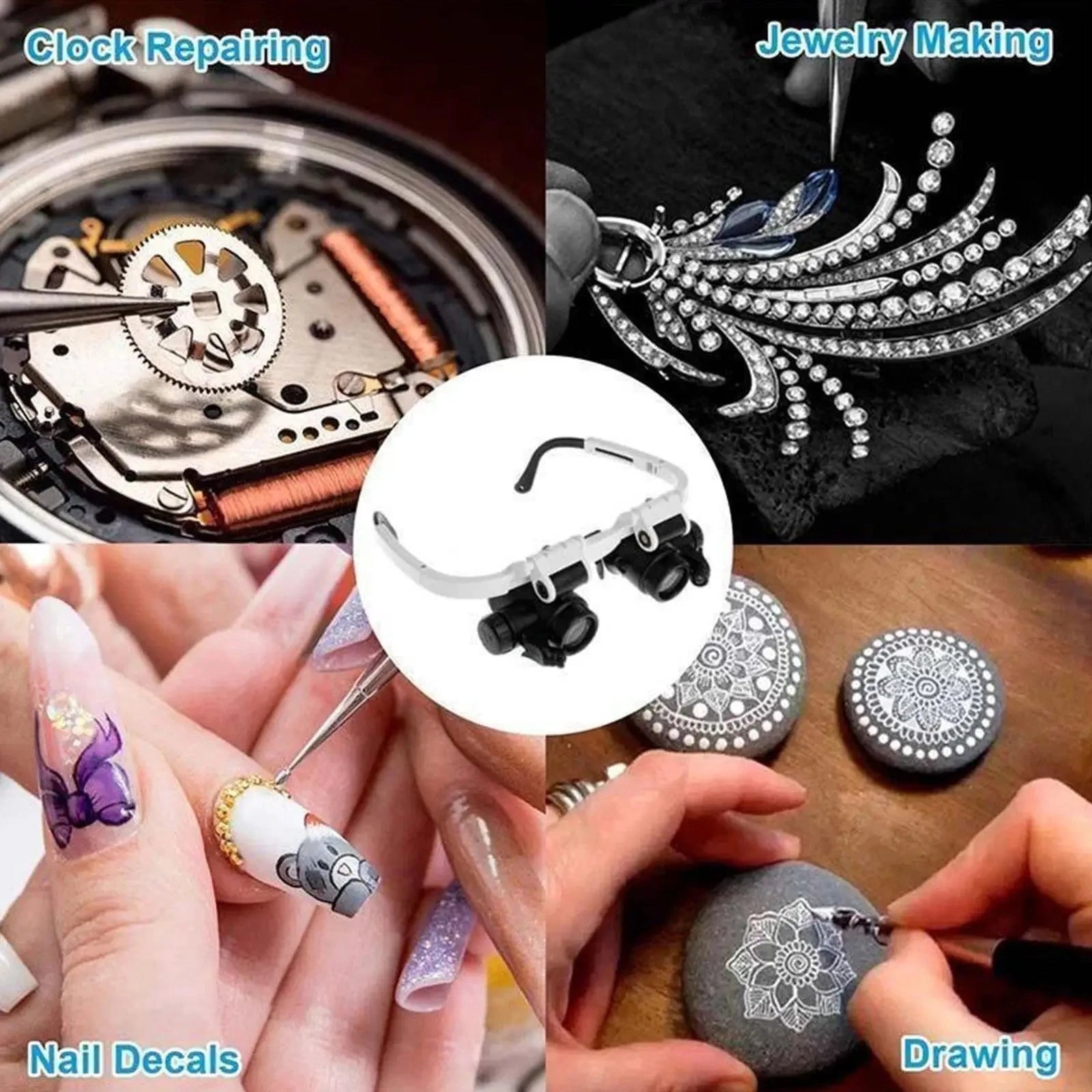 LED Head Magnifier Loupe – 8X 15X 23X Hands-Free Magnifying Glass for Jewelry & Watch Repair