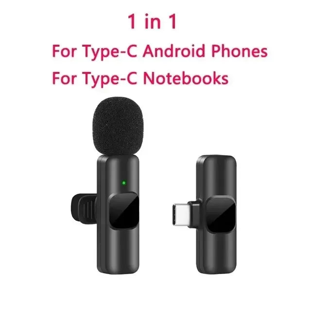 Wireless Lavalier Microphone – Clip-On Lav Mic for iPhone, Android & USB-C
