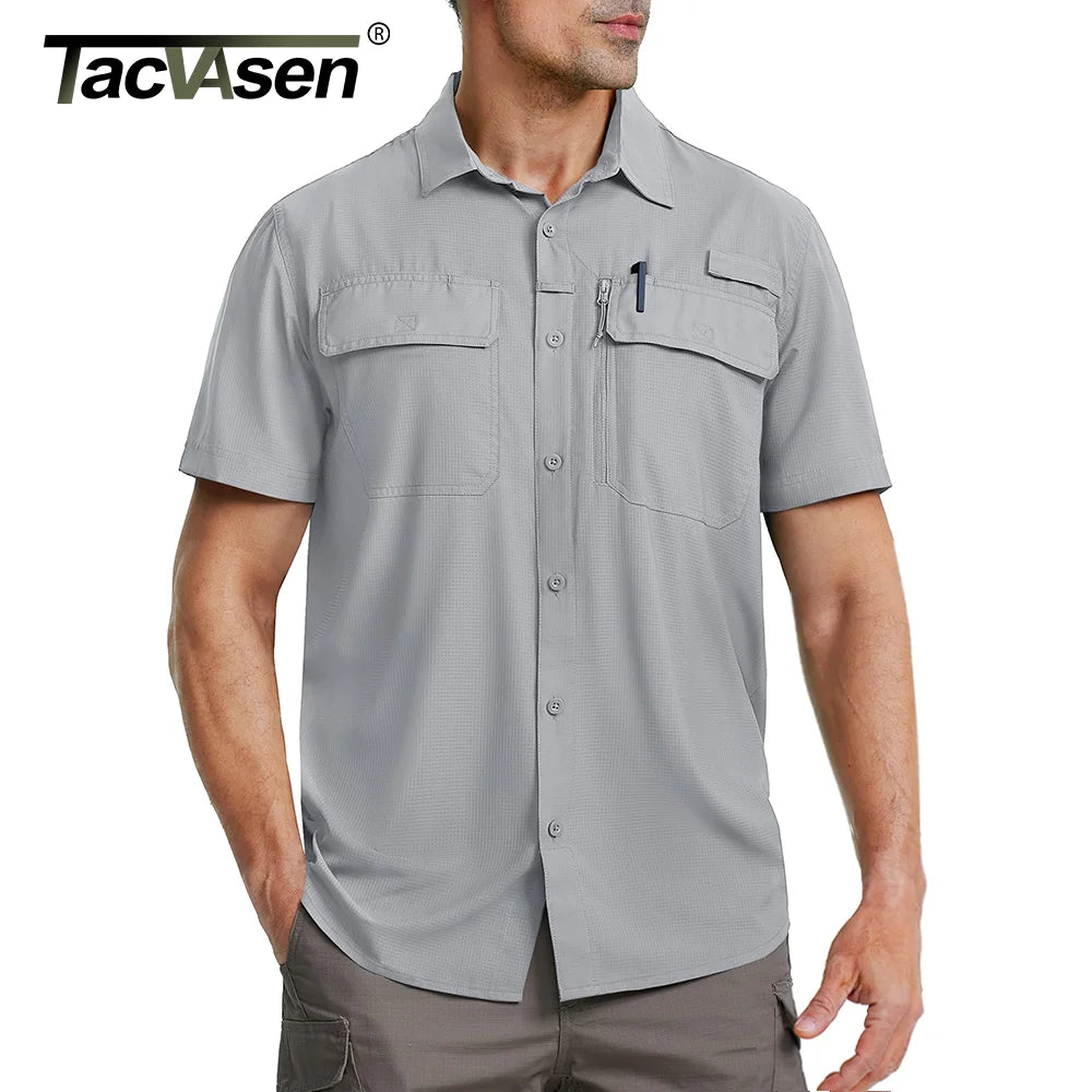 TACVASEN UPF 50+ Short Sleeve Fishing & Hiking Shirt