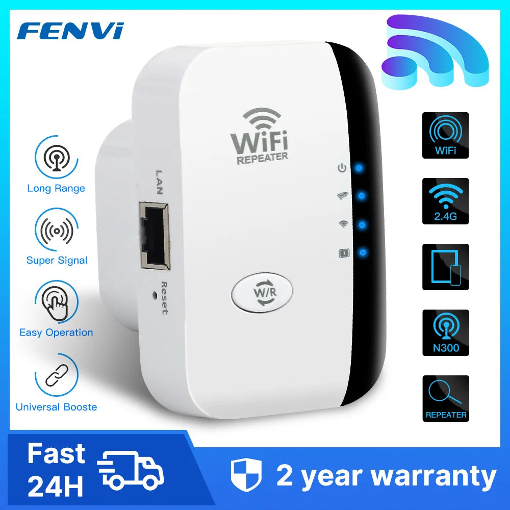 WiFi Range Extender 300Mbps – Wireless Signal Booster & Repeater