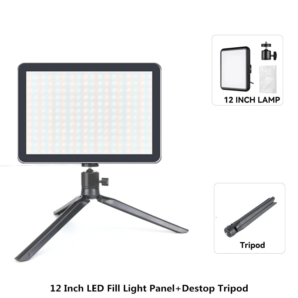 LED Video Panel Light - 8/12 Inch Photography Lighting