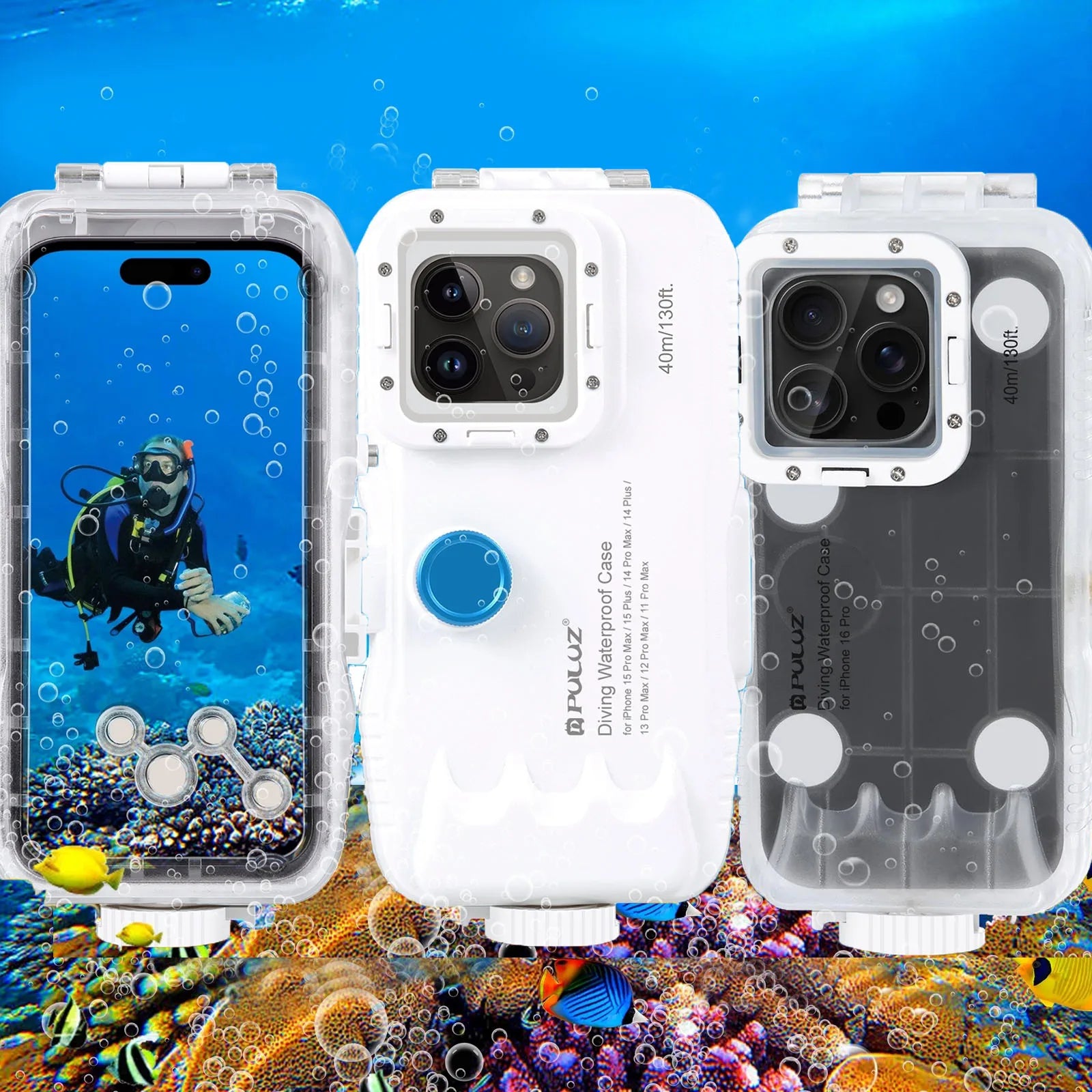 PULUZ 40m Waterproof Diving Case for iPhone - Underwater Housing