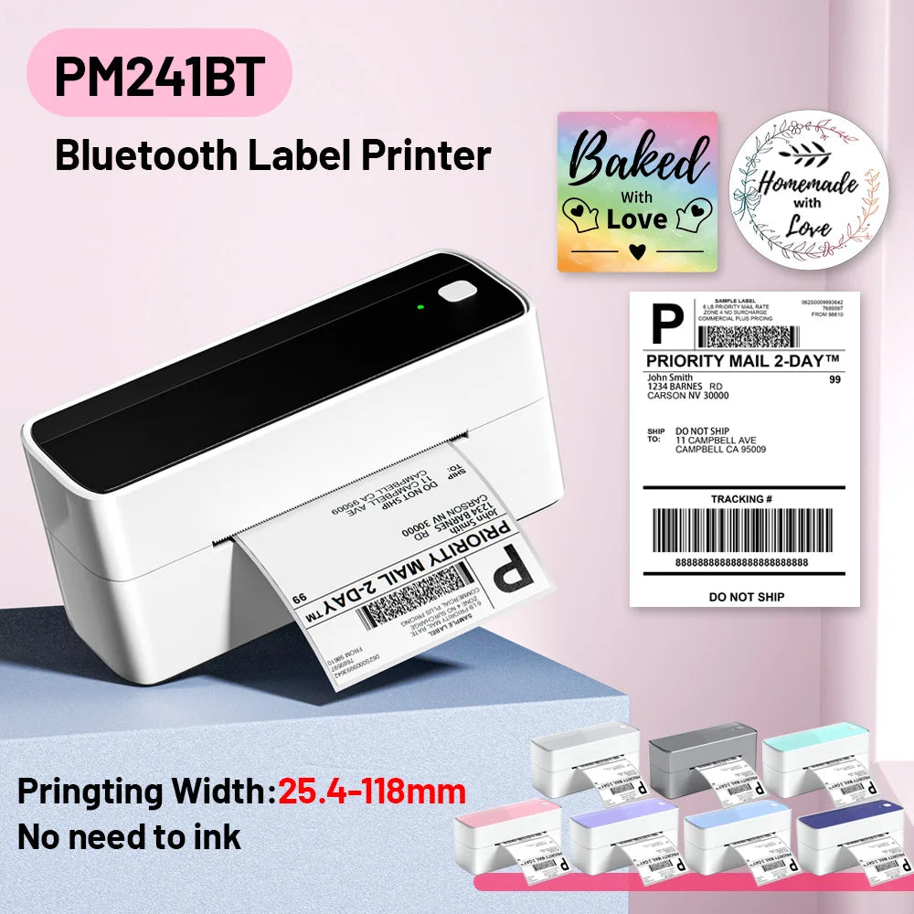 Phomemo 241 Portable Thermal Label Printer – Wireless Bluetooth for iOS & Android