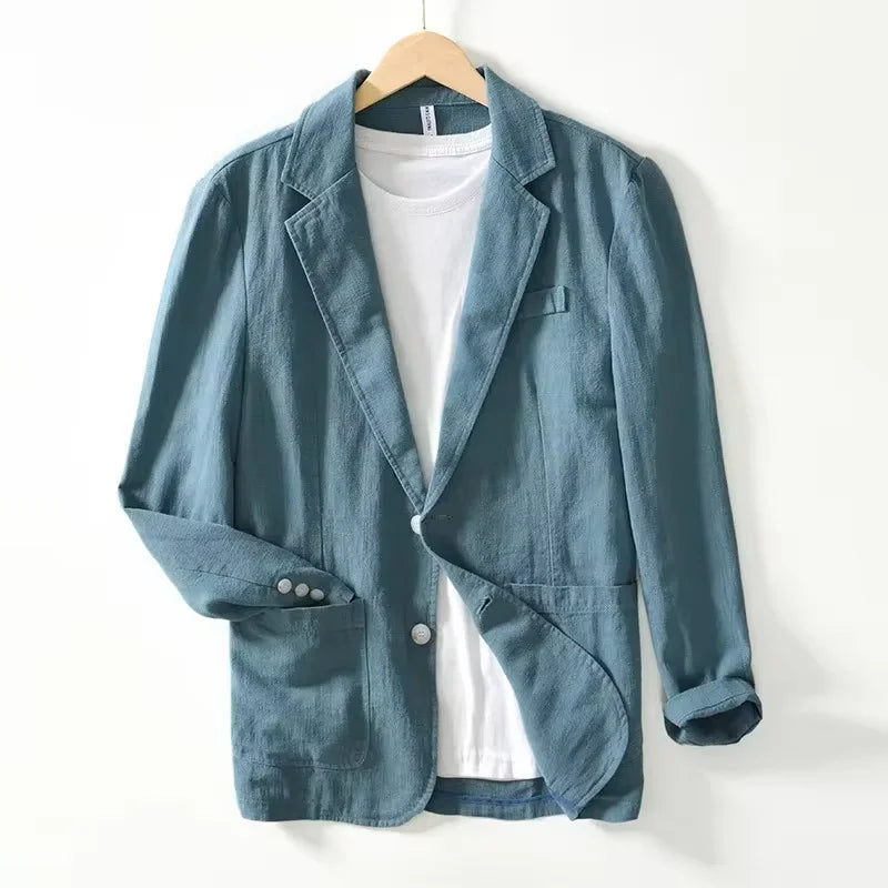 Men's Linen Blazer - Lightweight Summer Business Jacket
