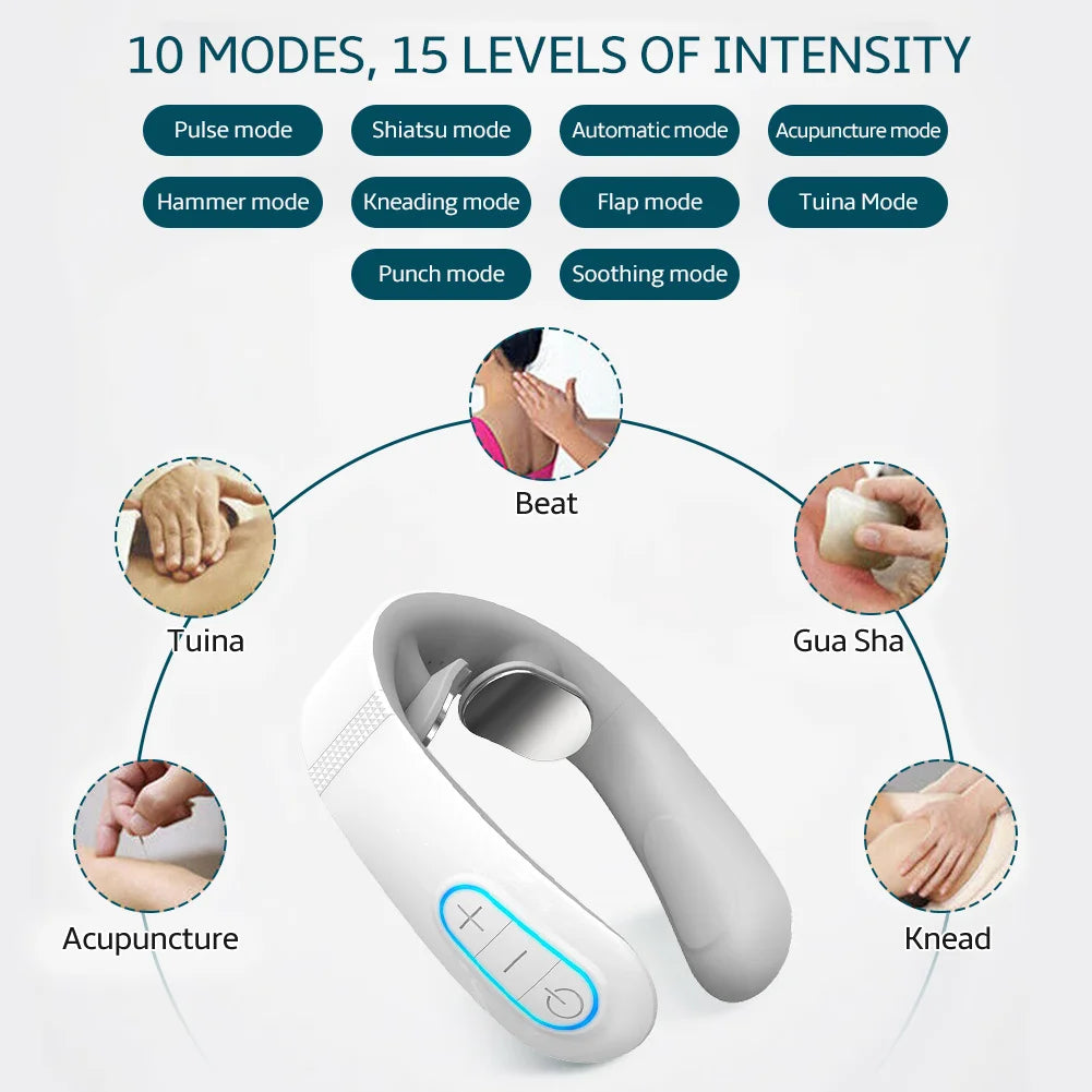 EMS Neck Massager – Smart Electric Cervical Pain Relief with TENS Therapy