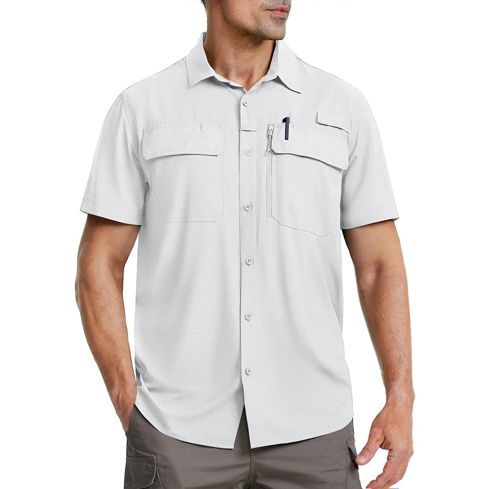 TACVASEN UPF 50+ Short Sleeve Fishing & Hiking Shirt