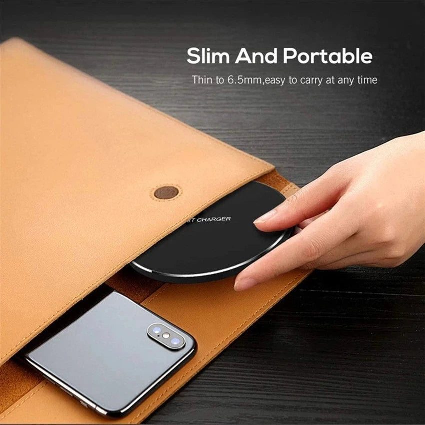Fast Wireless Charger Pad – Qi Charging Station for iPhone & Samsung