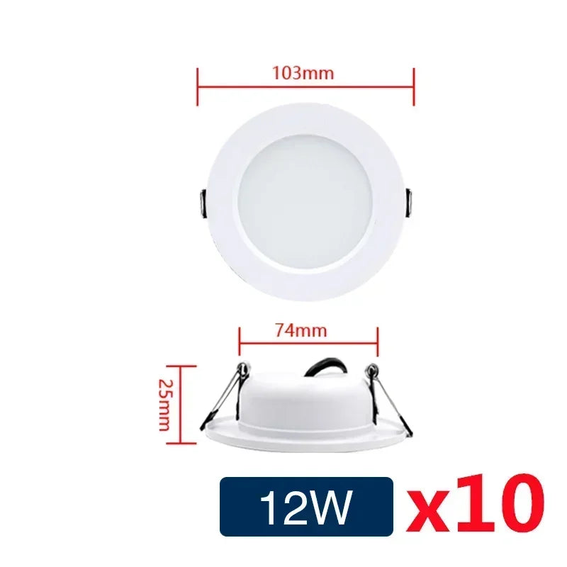 LED Downlight 10-Pack - White Recessed Ceiling Lights
