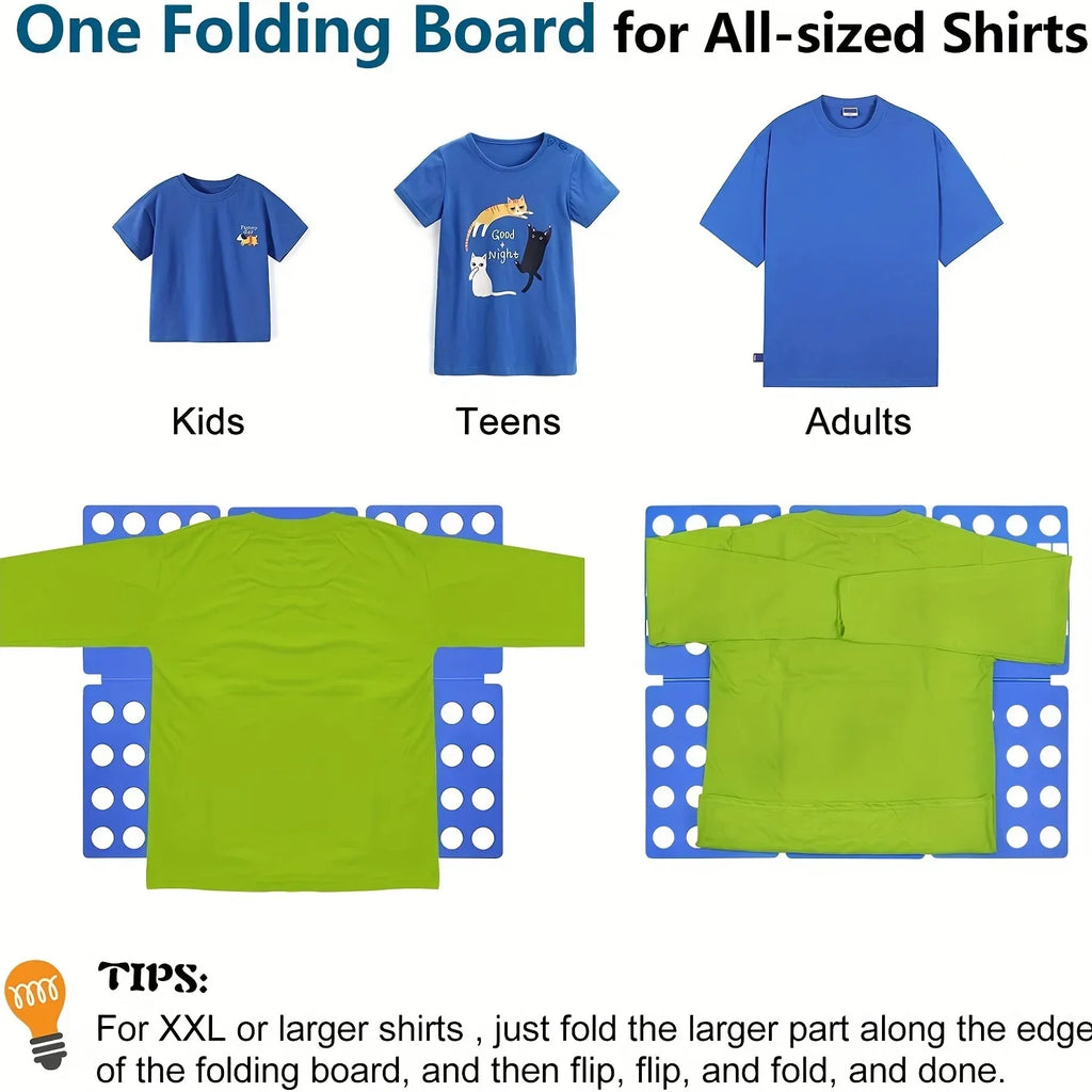 Clothes Folding Board - Fast Laundry Organizer for Kids & Adults