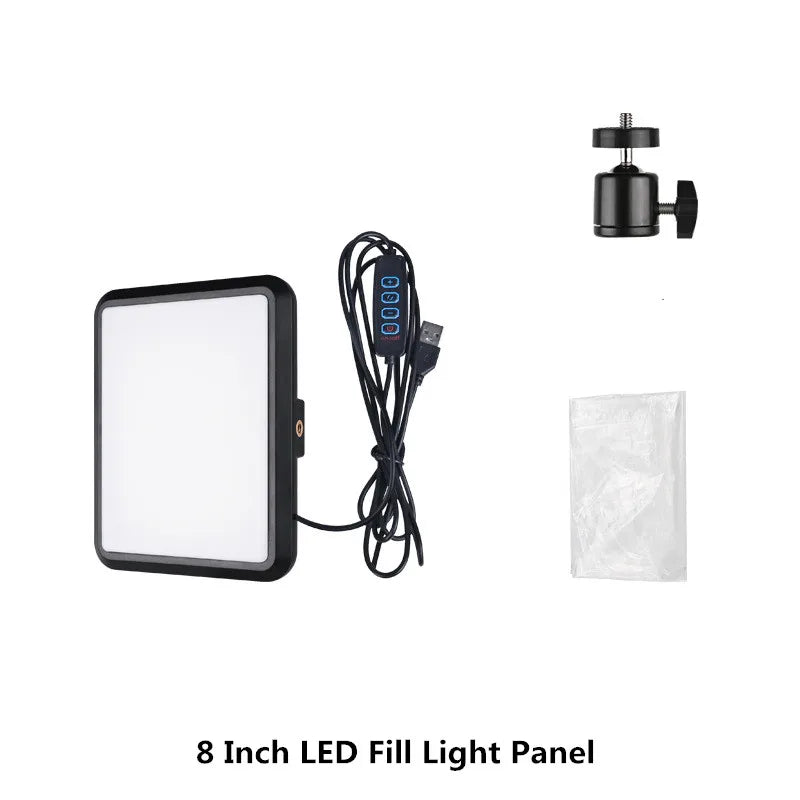 LED Video Panel Light - 8/12 Inch Photography Lighting